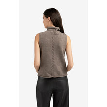 Load image into Gallery viewer, YAYA 01-000492-509 Sleeveless Sweater with High Neck and Cable Detail