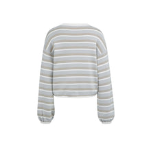 Load image into Gallery viewer, YAYA 01-000570-602 Striped Sweater with Drawstring Hem