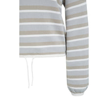 Load image into Gallery viewer, YAYA 01-000570-602 Striped Sweater with Drawstring Hem