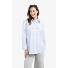 Load image into Gallery viewer, YAYA 01-201205-603 Striped Boyfriend Blouse with Adjustable Cuffs
