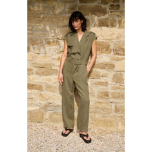 Load image into Gallery viewer, YAYA 01-341026-604 Linen blend Jumpsuit with Belted Waist
