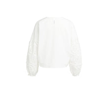 Load image into Gallery viewer, YAYA 01-701398-604 Blouse with Embroidered Sleeves and Round Neckline