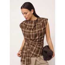 Load image into Gallery viewer, Co Couture Dagny Check Pleat Top