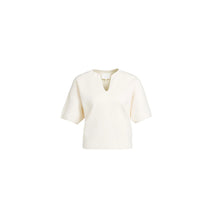 Load image into Gallery viewer, YAYA 01000616-608 Knitted Top with Bomber Collar and Short Sleeves