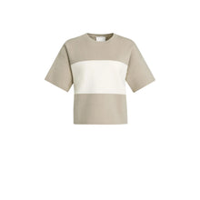 Load image into Gallery viewer, YAYA 01-000611-608 Knitted Top with Block Stripes and Short Sleeves