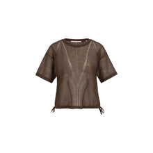 Load image into Gallery viewer, YAYA 01-000603-607 Open Knit Top with Ajour Pattern and Tie Details