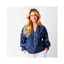 Load image into Gallery viewer, Suzy D Gazania Denim Shirt With Frill