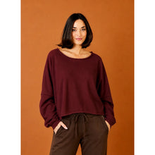 Load image into Gallery viewer, Suzy D Maeve Cropped Raw Edge Sweatshirt