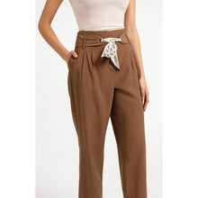 Load image into Gallery viewer, YAYA 01-301266-607 High Waist Trousers with Straight Legs and Scarf Belt