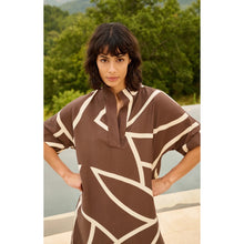 Load image into Gallery viewer, YAYA 01-601210-605 Printed Dress with Short Sleeves and Polo Collar