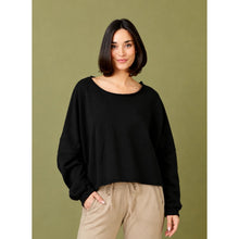 Load image into Gallery viewer, Suzy D Maeve Cropped Raw Edge Sweatshirt