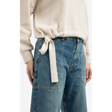 Load image into Gallery viewer, YAYA 01-000555-602 Knitted Sweater with Tie Details at the Hem