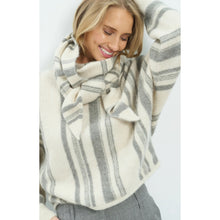 Load image into Gallery viewer, YAYA 03-510025-610 Knitted Triangle Scarf with Stripes