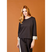 Load image into Gallery viewer, Suzy D Galea Jersey Contrast Sleeve Top