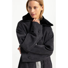 Load image into Gallery viewer, YAYA 02-009082-609 Long Faux Suede Coat With Detachable Collar