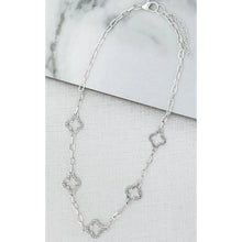 Load image into Gallery viewer, Envy Short Diamante Clover Necklace
