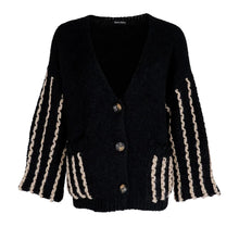 Load image into Gallery viewer, Black Colour AUGUSTA Knit Cardigan
