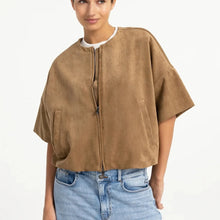 Load image into Gallery viewer, YAYA 01-009081-608 Oversized Suedine Jacket with Short Sleeves
