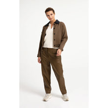 Load image into Gallery viewer, YAYA 01-309289-608 Faux Leather Carrot Fit Trousers
