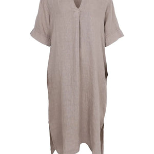 Black Colour Melina Long Linen Dress