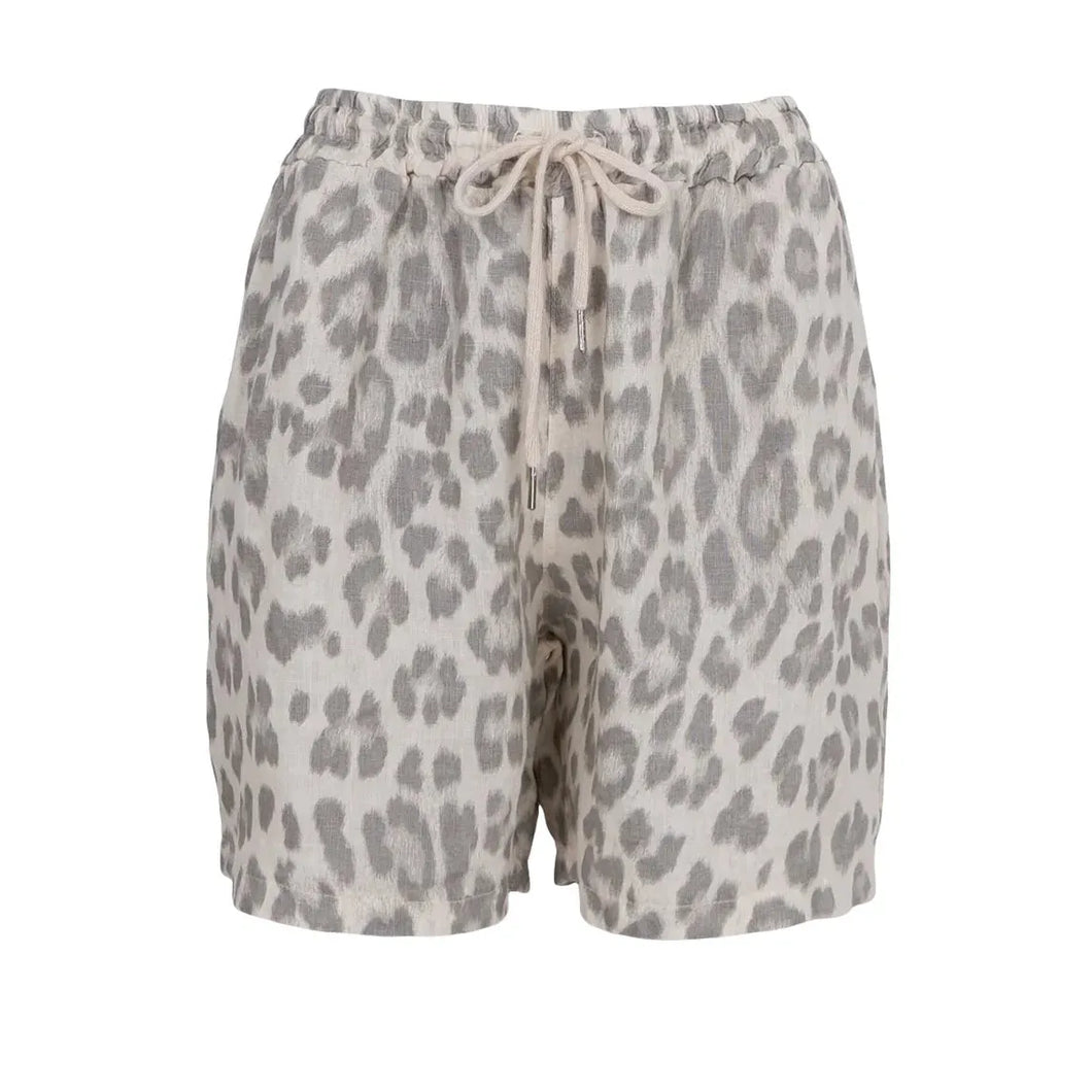 Black Colour Melina Linen Shorts