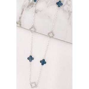 Envy Long Diamante Clover Necklace