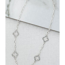 Load image into Gallery viewer, Envy Short Diamante Clover Necklace
