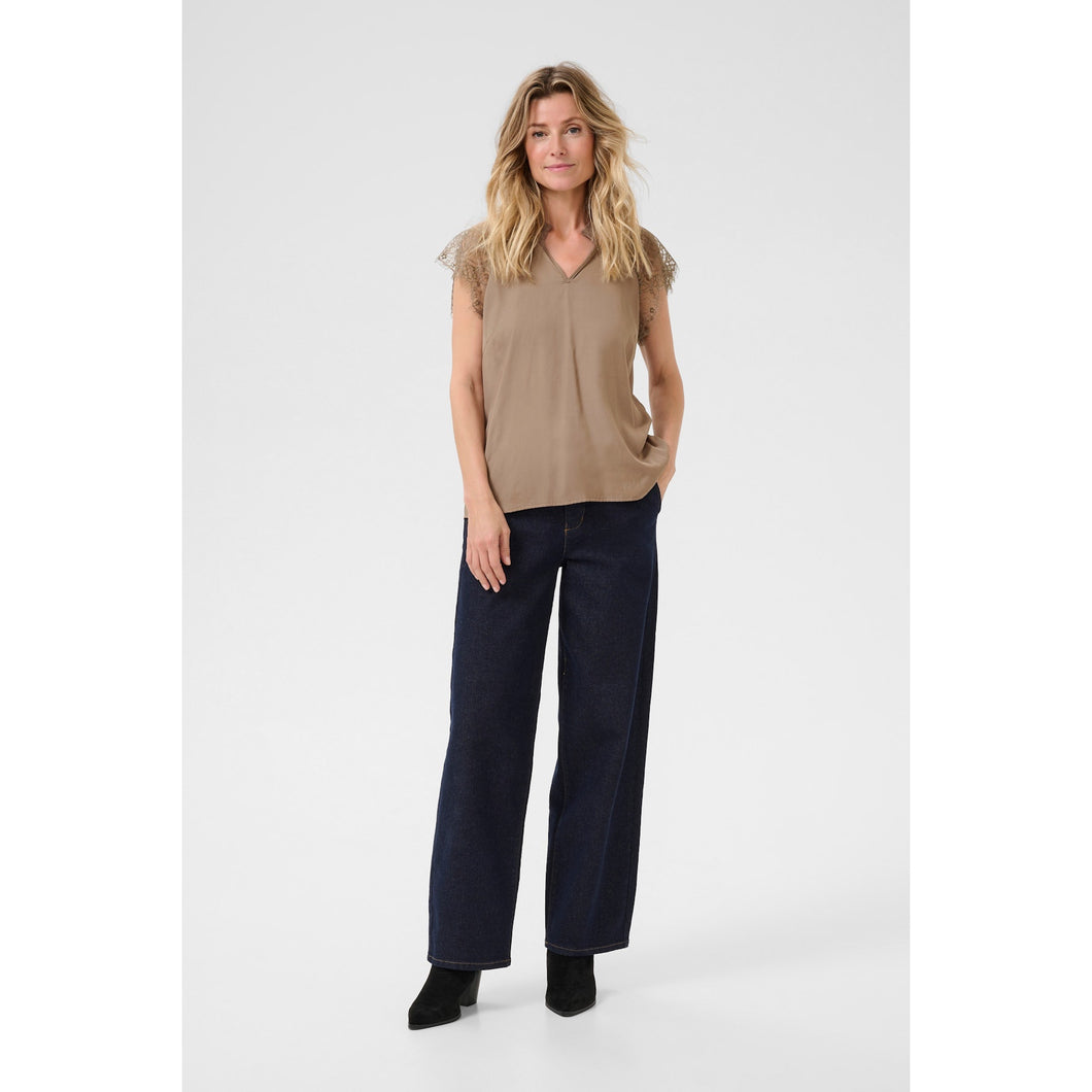 Cream Nola Lace Blouse