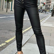 Load image into Gallery viewer, Melly Zip And Button Faux Leather Jeans
