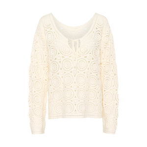 Cream Rusti Knit Blouse