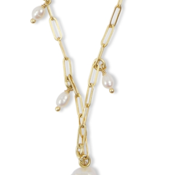 Pranella BOUNTY Chain Pearl Necklace