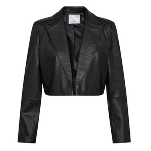 Co Couture PHEOBECC Leather Crop Blazer