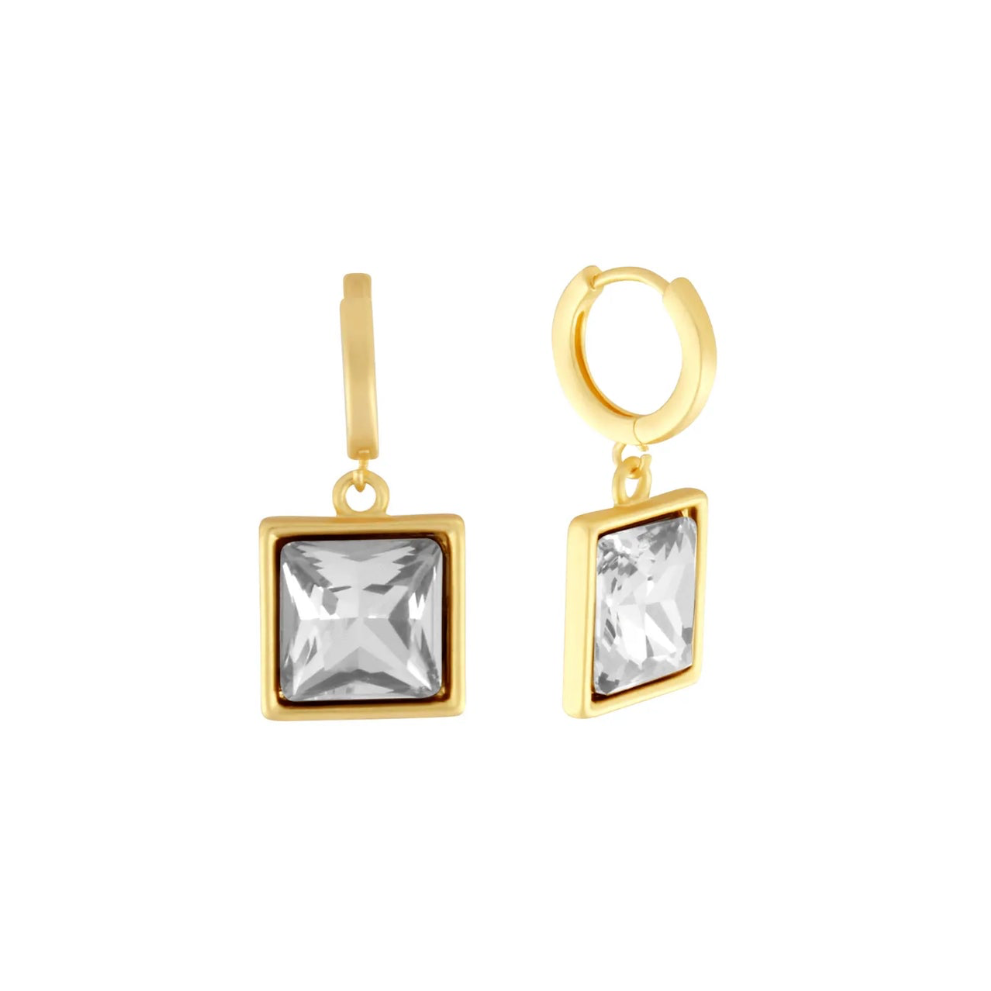 Dansk Diamond Huggie Earrings