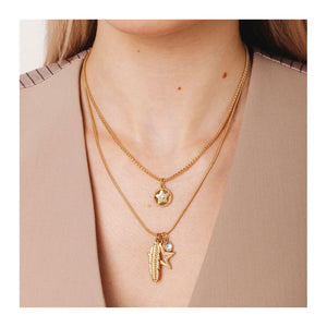 Bibi Bijoux Celestial Feather Layered Necklace