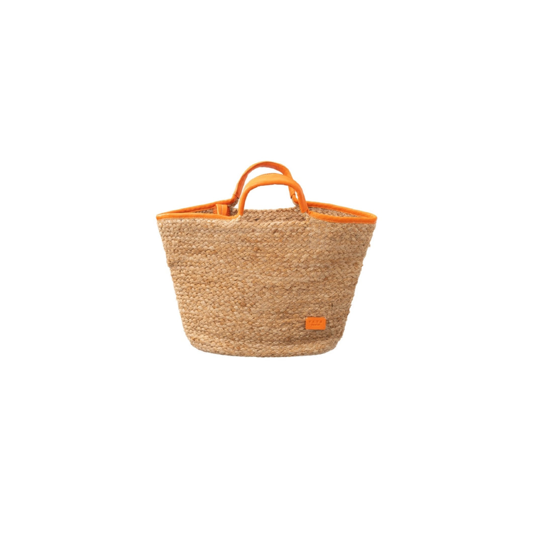 YAYA 001058-405 Straw Leather Basket Bag