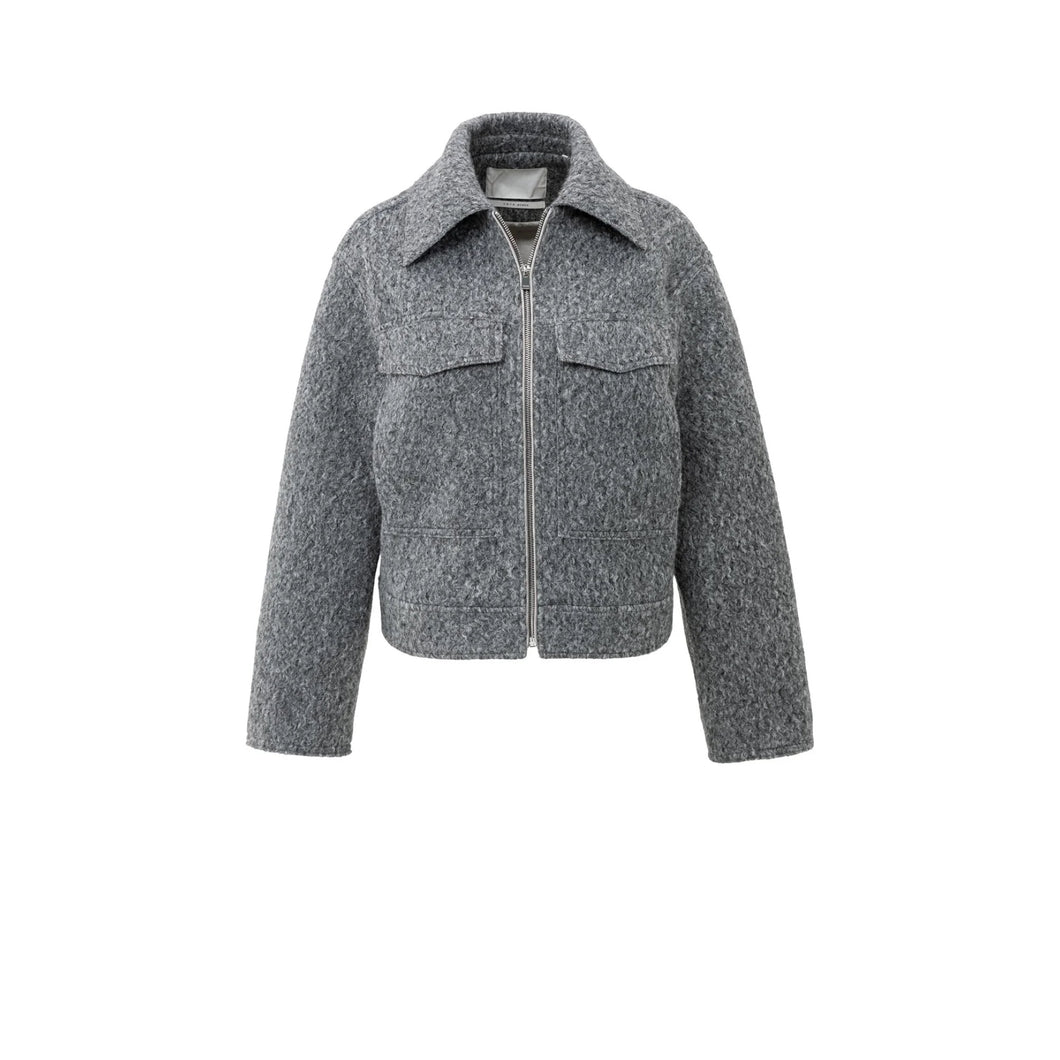 YAYA 02-001064-508 Short Bouclé Jacket with Zip & Stand Up Collar