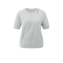 Load image into Gallery viewer, YAYA 01-010119-508 Fluffy Short Sleeve Sweater with Wrap Detail
