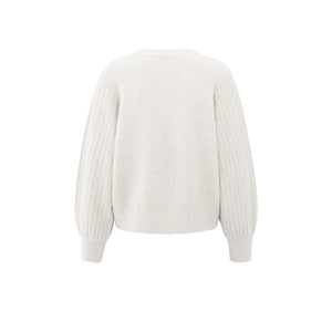 YAYA 01-000410-509 Knit Sweater with Ribbed Sleeves