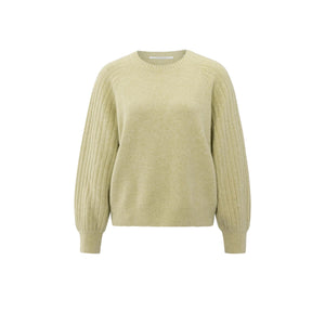 YAYA 01-000410-509 Knit Sweater with Ribbed Sleeves