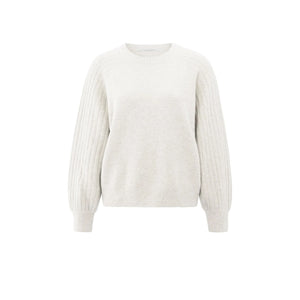 YAYA 01-000410-509 Knit Sweater with Ribbed Sleeves