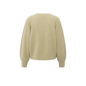 YAYA 01-000410-509 Knit Sweater with Ribbed Sleeves