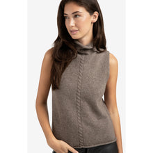 Load image into Gallery viewer, YAYA 01-000492-509 Sleeveless Sweater with High Neck and Cable Detail
