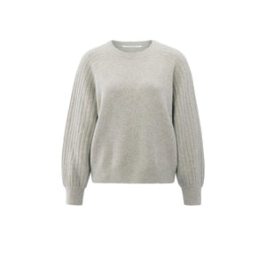 YAYA 01-000410-509 Knit Sweater with Ribbed Sleeves