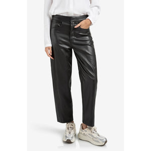 YAYA 01-309221-509 Faux Leather Trousers with Seam Details