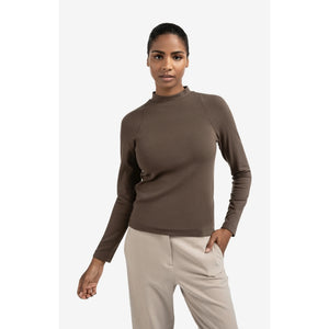 YAYA 01-7093230-509 Fitted Long Sleeve Top with Mock Neck