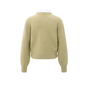 YAYA 01-010117-509 Cardigan with Detachable Collar and Button Closure
