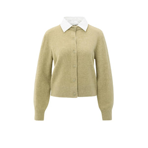 YAYA 01-010117-509 Cardigan with Detachable Collar and Button Closure