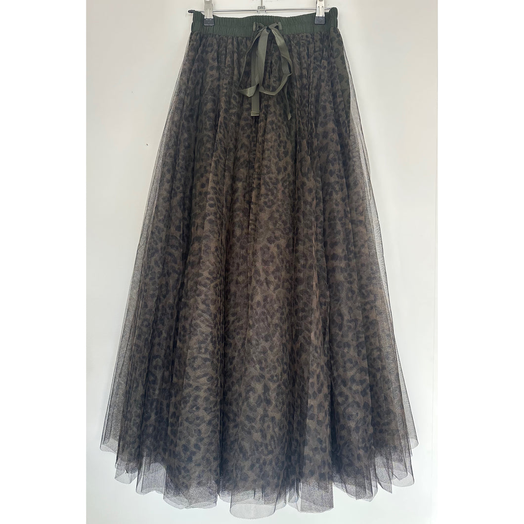 On Trend Tulle Leopard Skirt