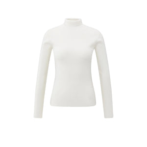 YAYA 01-000517-510 Fitted Ribbed Top with Turtleneck