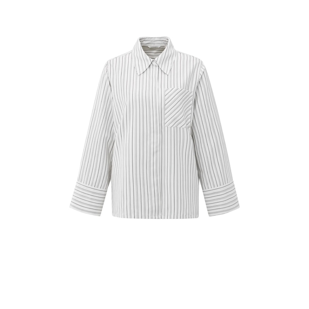 YAYA 01-201180-510 Striped Oversized Blouse with Long Sleeves
